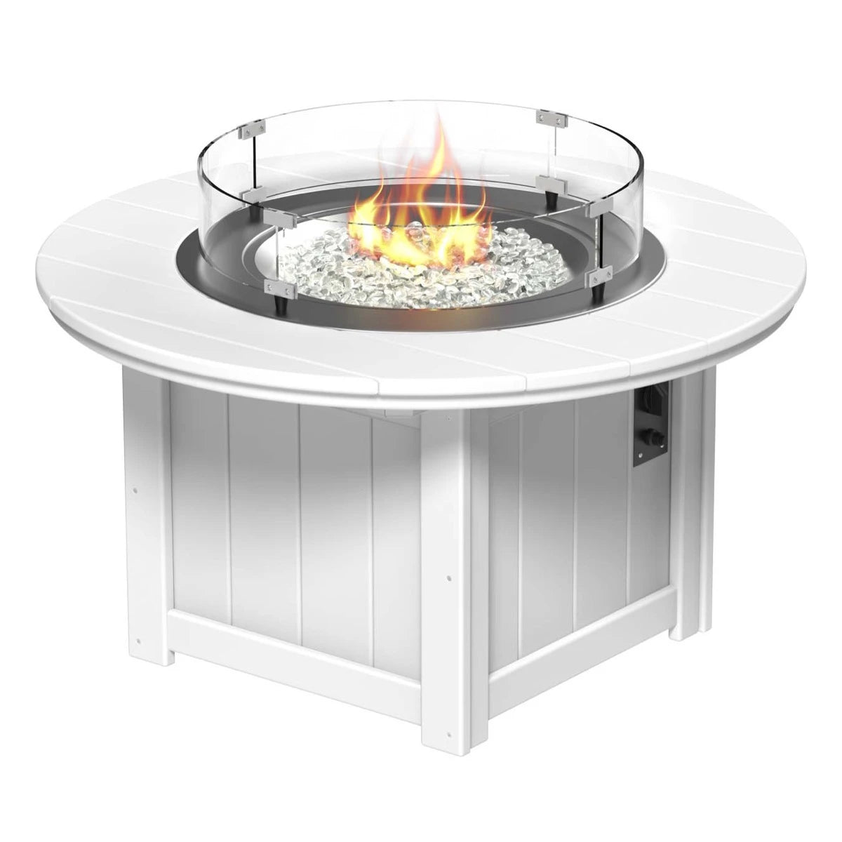 LuxCraft Lumin 46-inch round fire pit in White — full product view