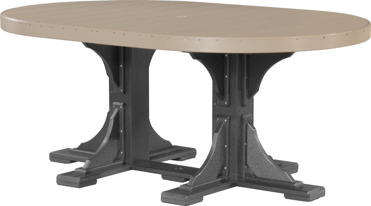 LuxCraft P46OT — Weatherwood / Black — Dining Height
