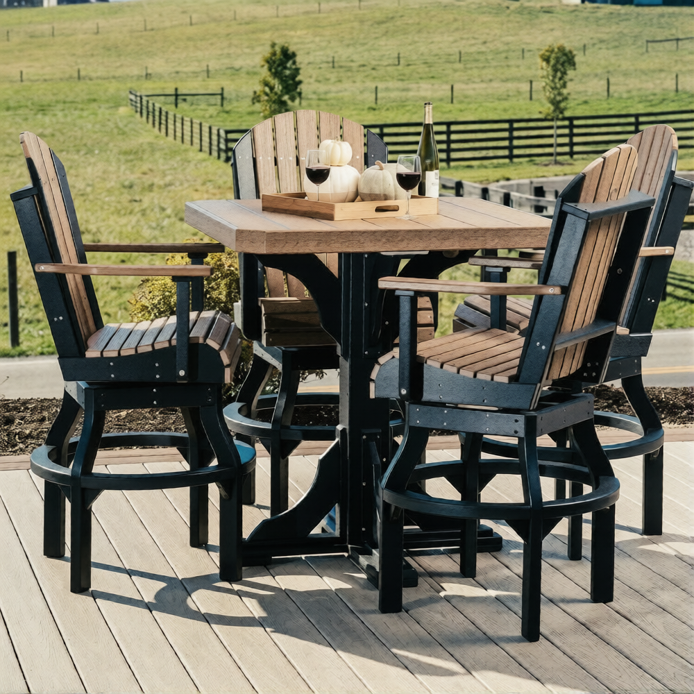 LuxCraft outdoor dining set with four chairs