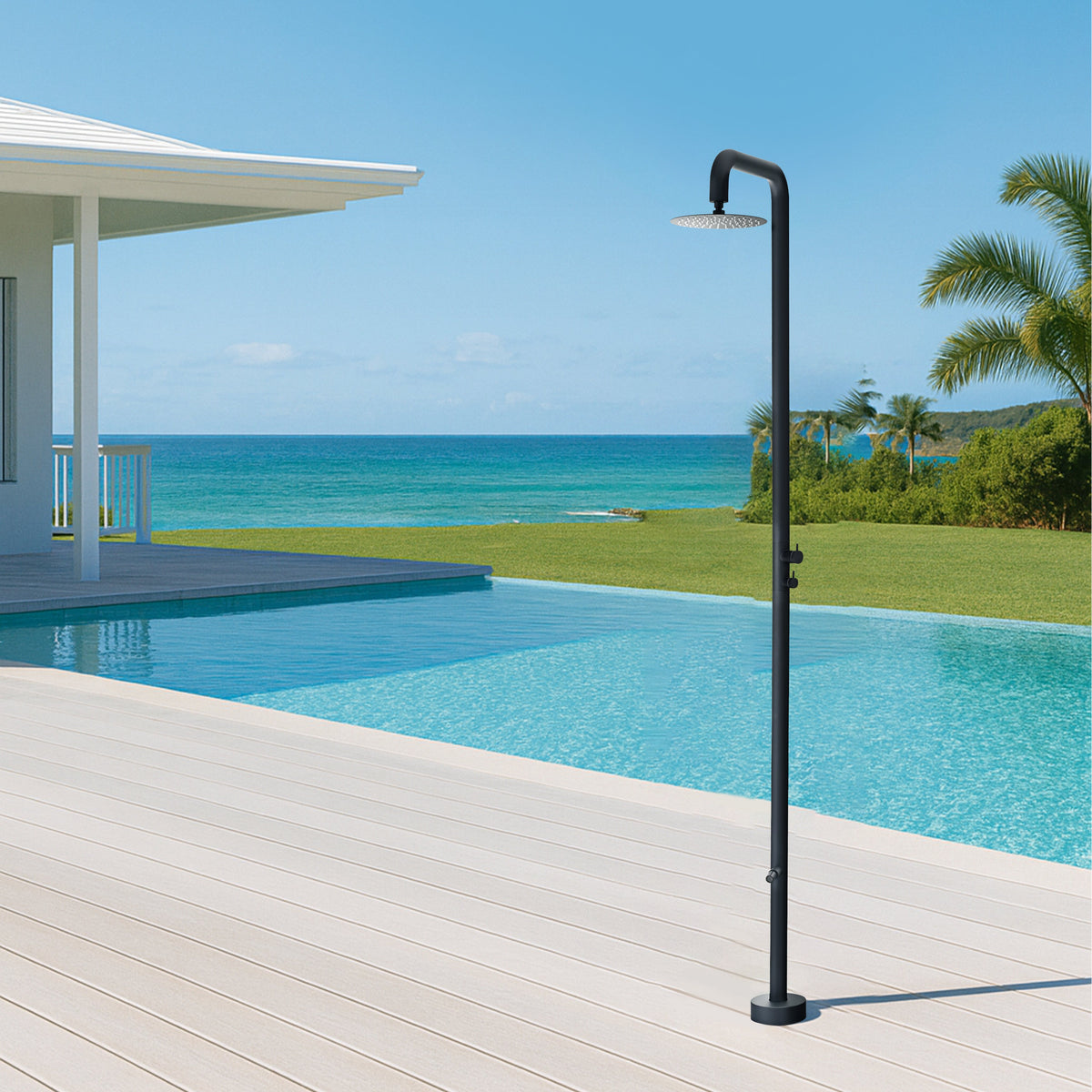 MODLAND RB1341 outdoor shower in a supplier-provided poolside setting