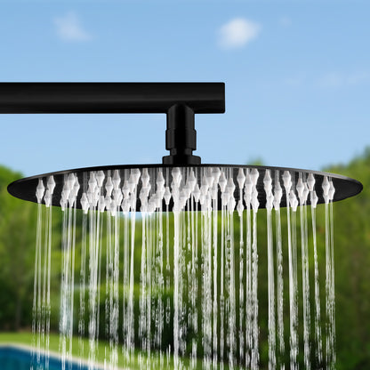 MODLAND RB1346 supplier detail: Matte-black overhead rain shower head running water