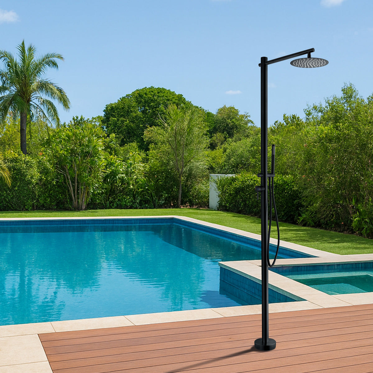MODLAND RB1346 outdoor shower in a supplier-provided poolside setting