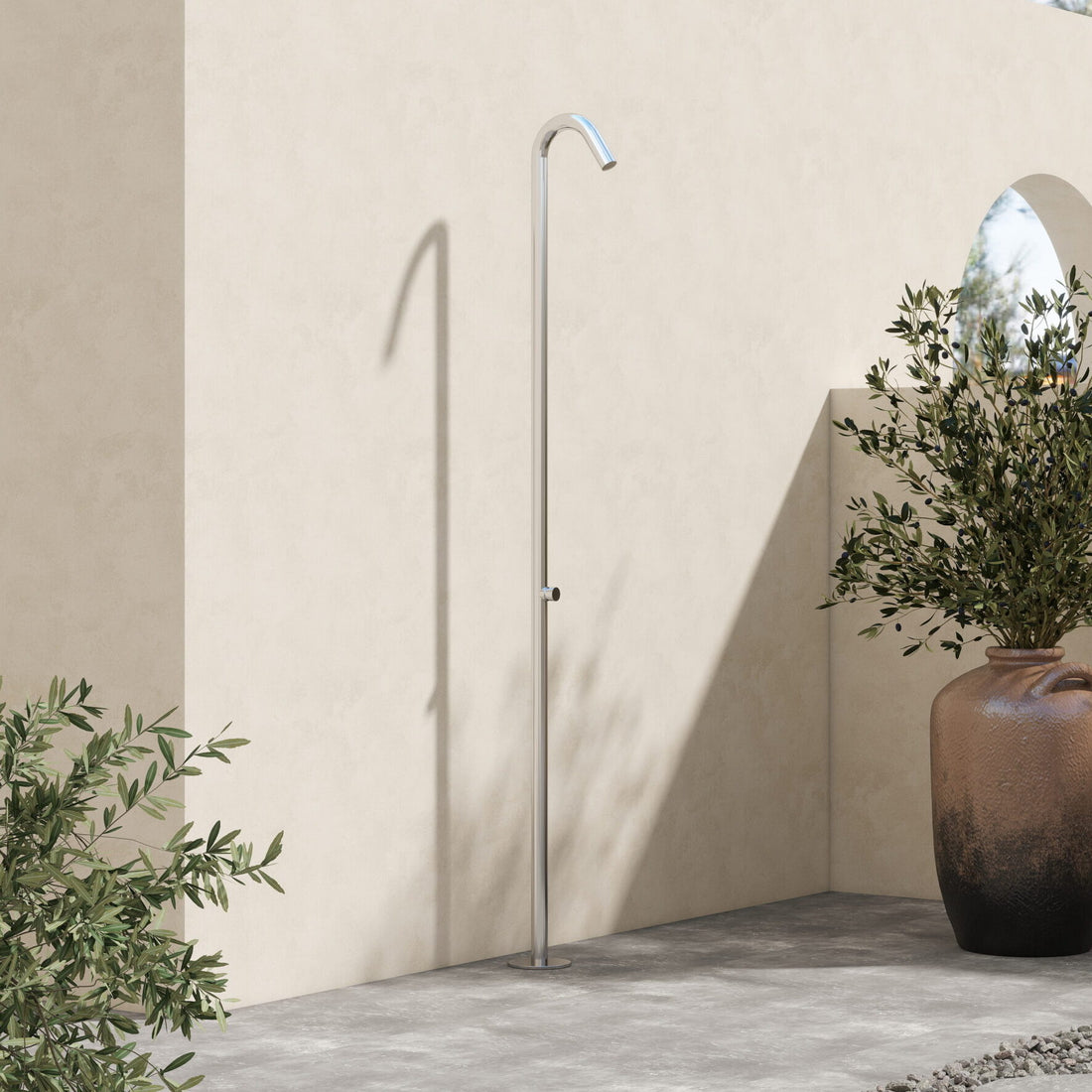 Rain Therapy Timed Cold-Water Shower – PS PH-1105: Timed cold-water shower in the manufacturer’s patio setting