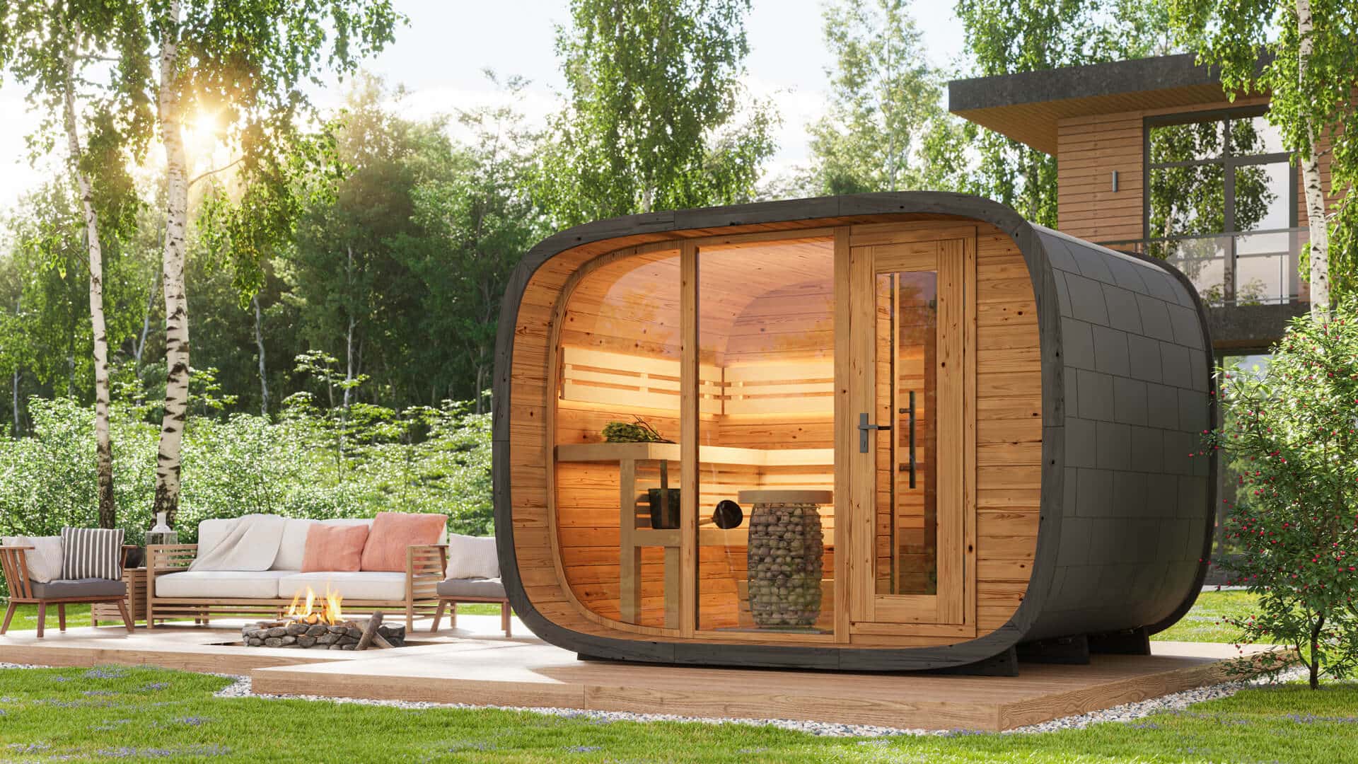 Leil Round Cube Double Sauna