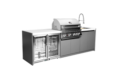 Whistler Stainless 4-Burner Complete Outdoor Kitchen | CBB4 3-Module Fridge & Sink Set