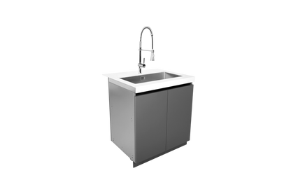 Whistler WMK-SC-WG opposite three-quarter view of sink, faucet and cabinet