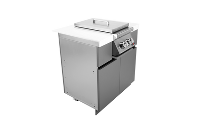 Whistler WMK-SBC-WG opposite three-quarter cabinet view with optional double side burner; burner sold separately