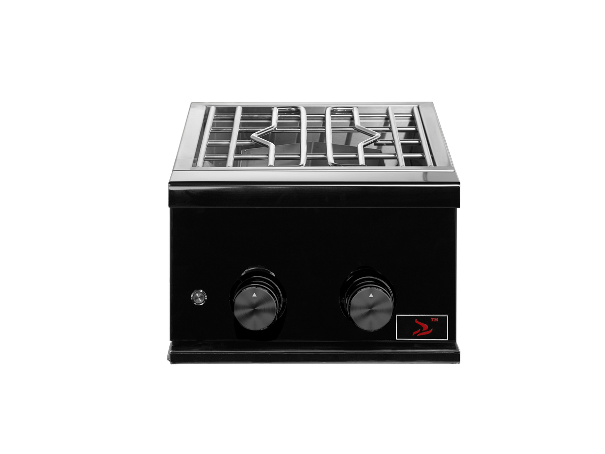 Whistler CBAPB.500-B — front view with lid removed showing cooking grate