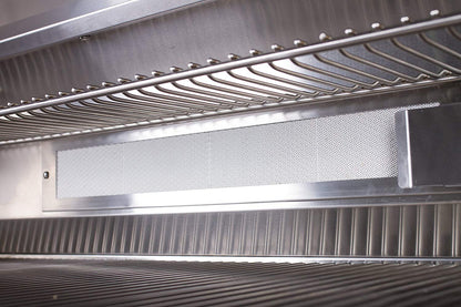 Whistler CBB500-LP/NG — ceramic rear burner and warming rack detail