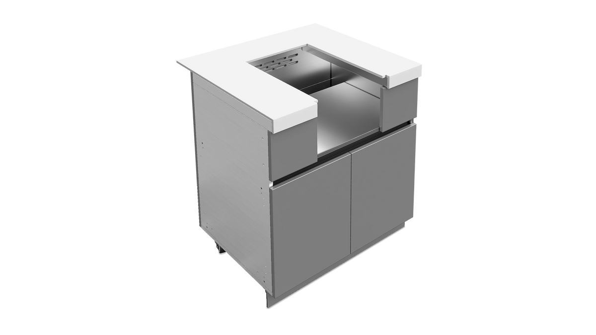 Whistler WMK-PBC-WG — rear three-quarter view and burner recess; burner sold separately